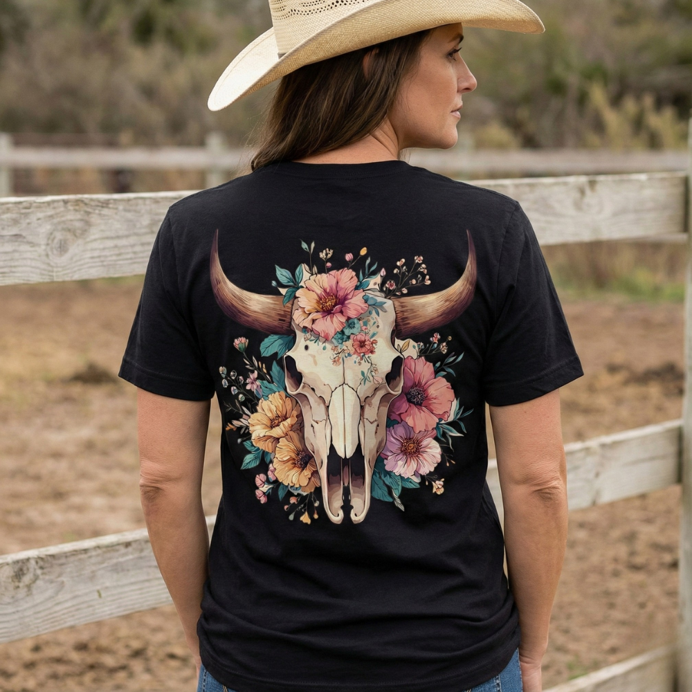 Camiseta Caveira de Boi Boiadeira Fio de Arame