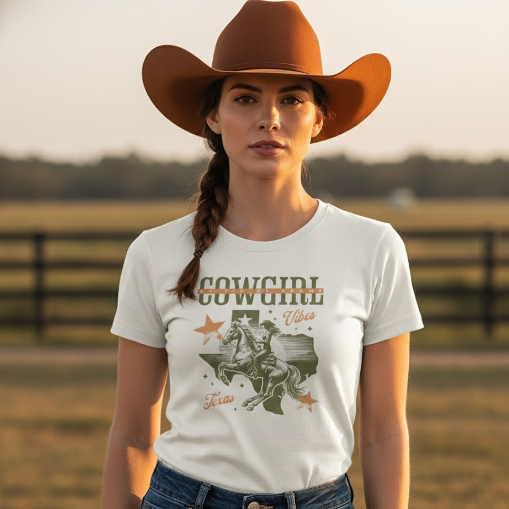 Camiseta Cowgirl Texana Fio de Arame Texas edition