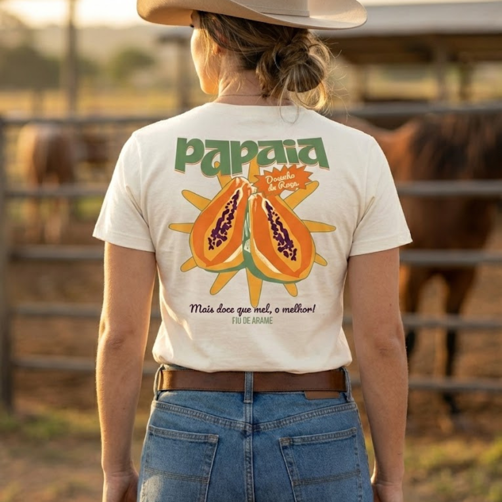 Camiseta Fio de Arame Mamão Papaia da Roça