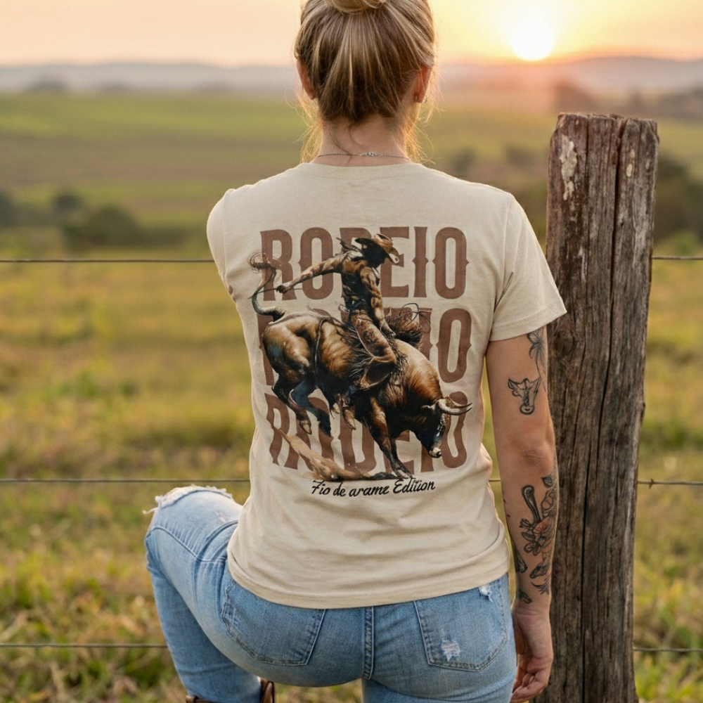 Camiseta Rodeio Touro Bravo Fio de Arame