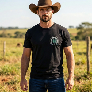 Camiseta Trevo de 4 Folhas e Ferradura Fio de Arame