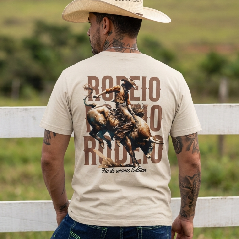 Camiseta Rodeio Touro Bravo Fio de Arame