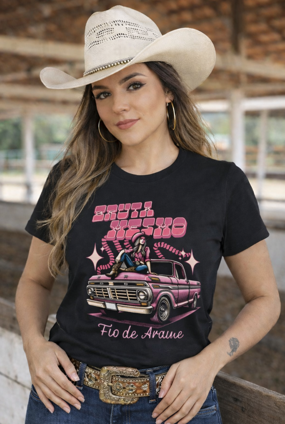 Camiseta Bruta Mesmo Caminhote Fio de Arame