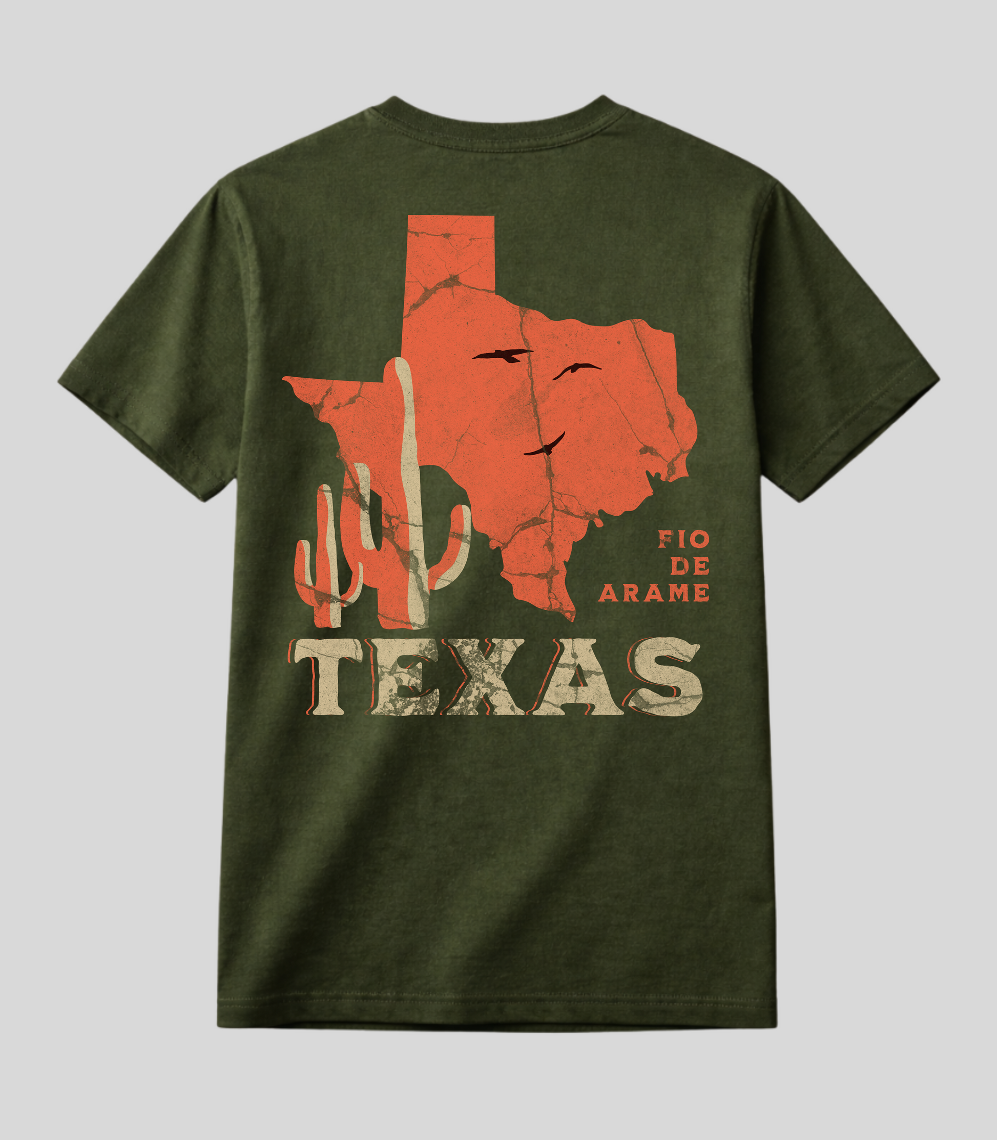 Camiseta Fio de Arame Estado do Texas
