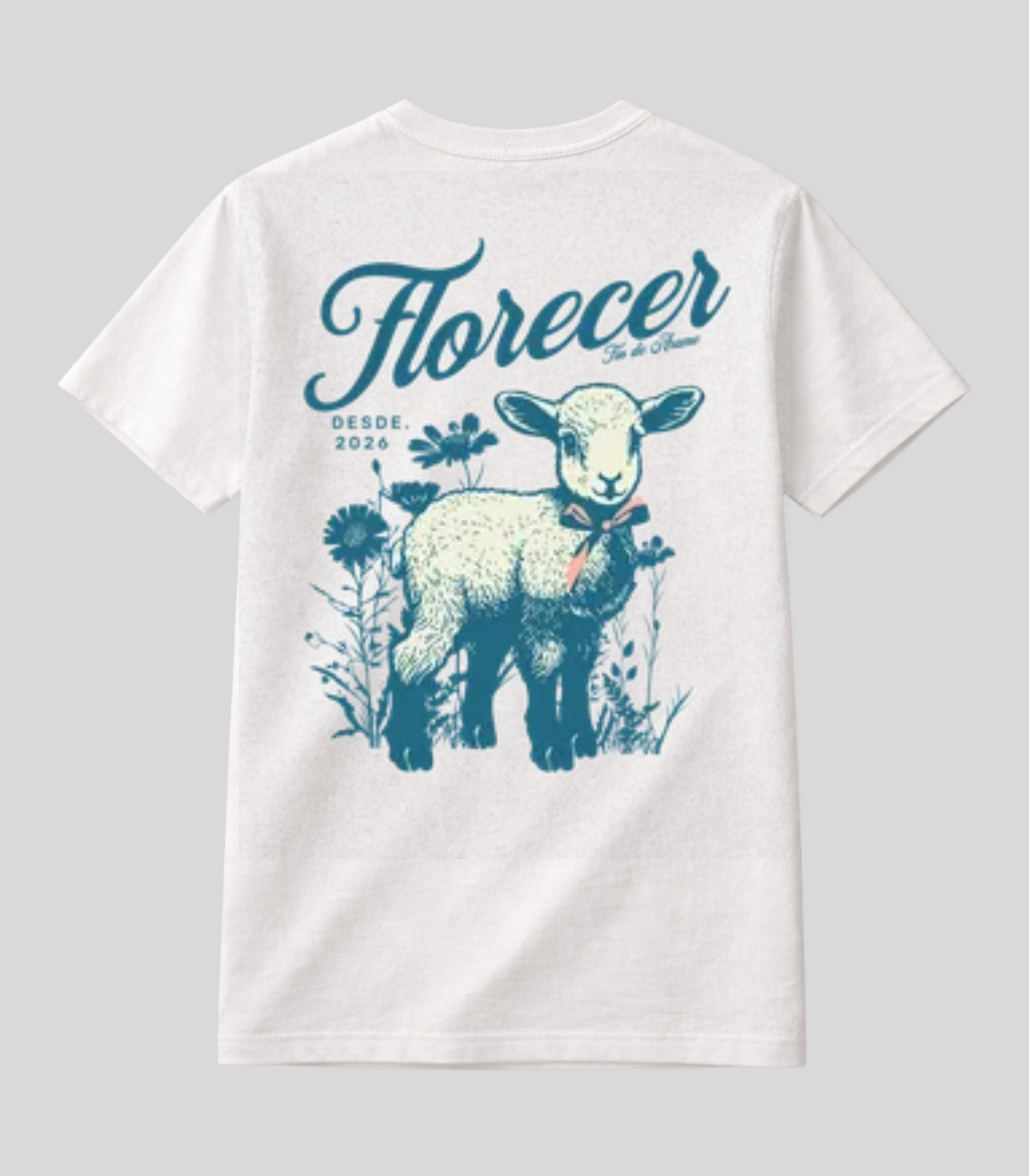 Camiseta Fio de Arame Florecer Pequeno Cordeiro