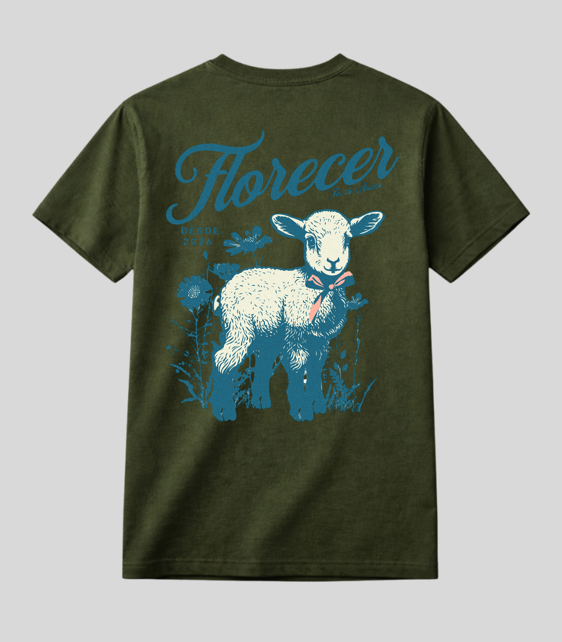 Camiseta Fio de Arame Florecer Pequeno Cordeiro