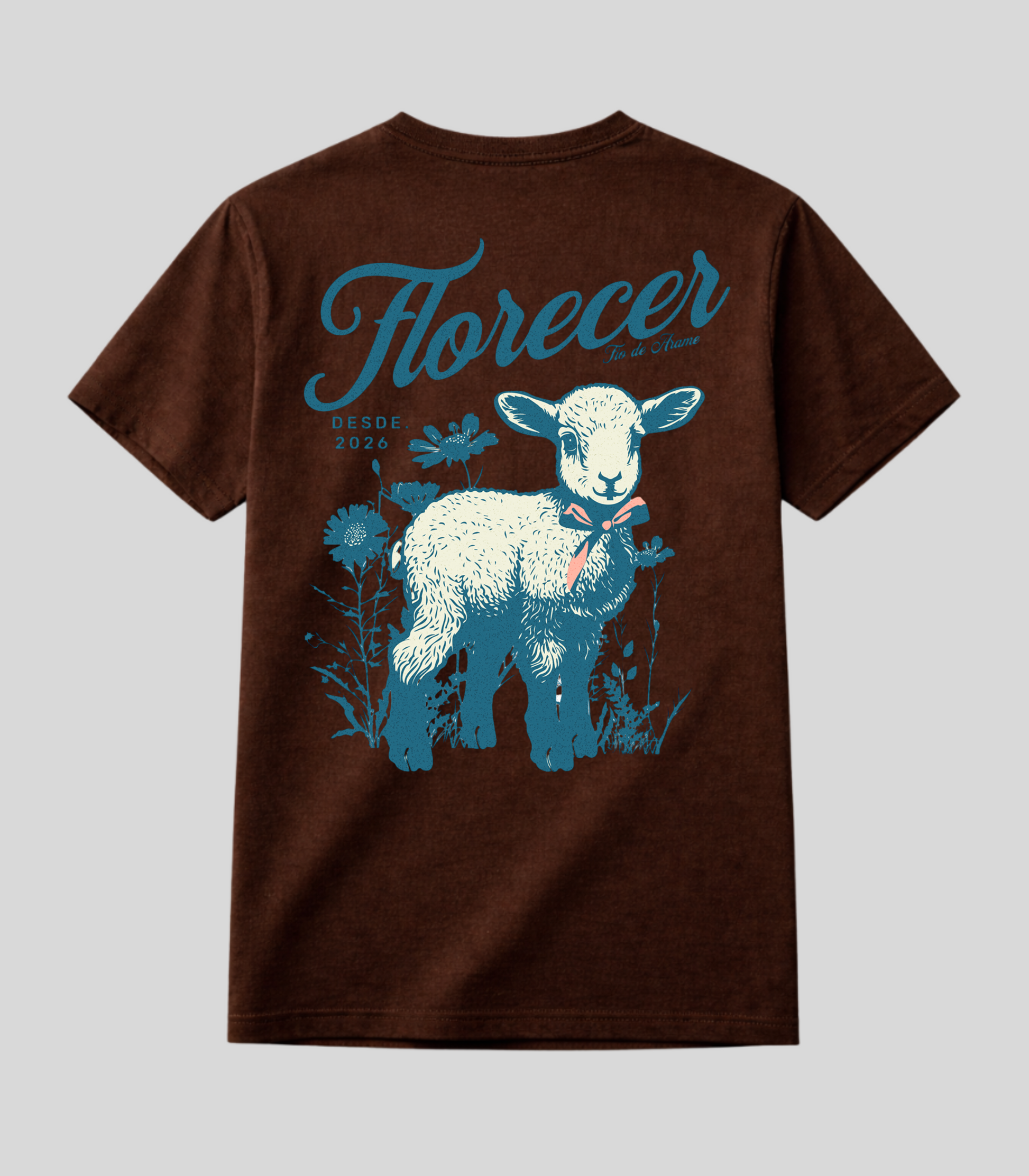 Camiseta Fio de Arame Florecer Pequeno Cordeiro