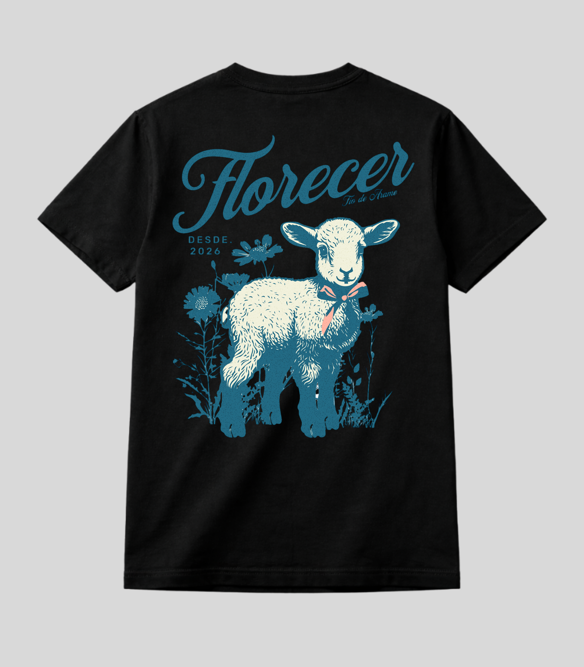 Camiseta Fio de Arame Florecer Pequeno Cordeiro