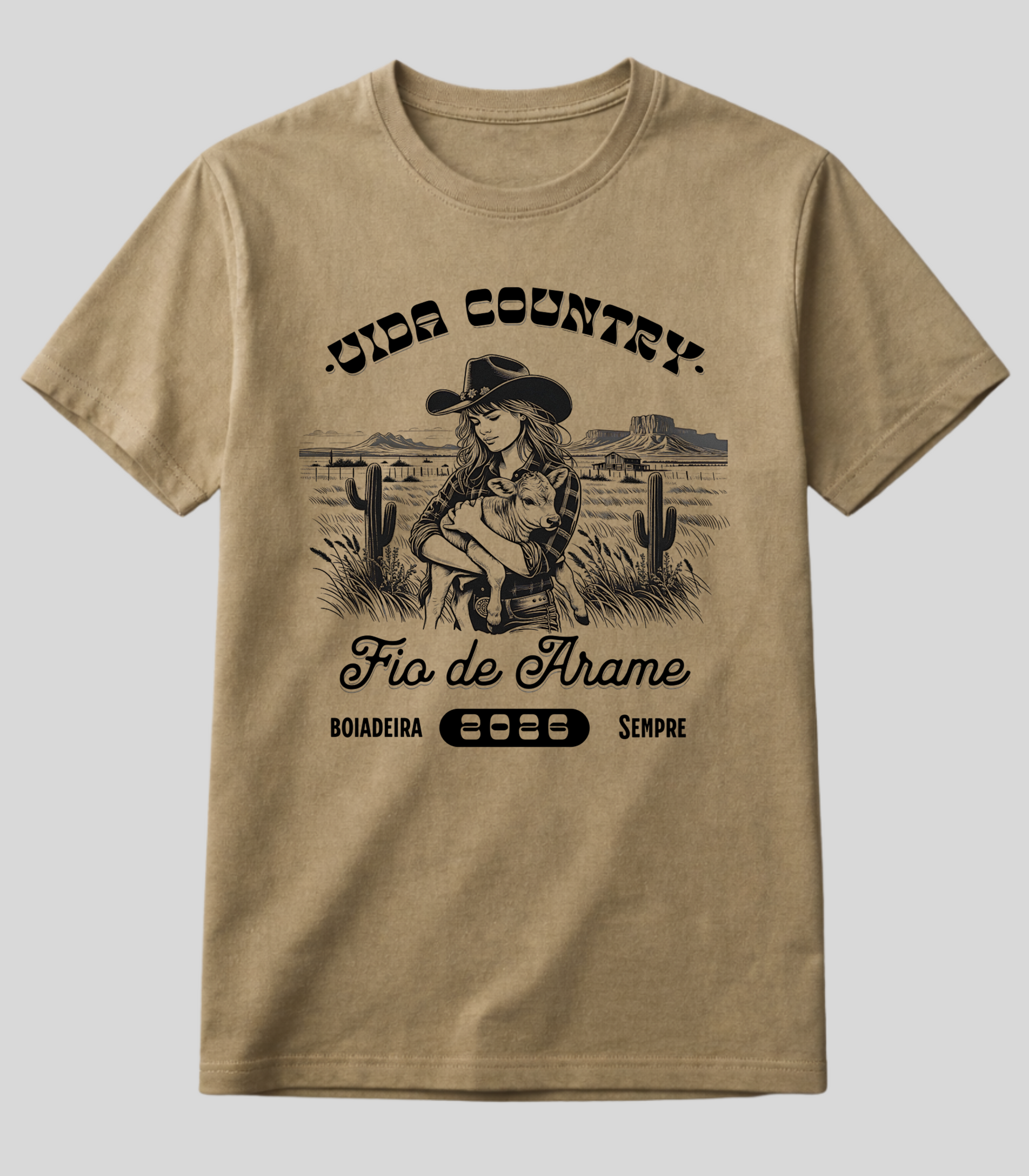 Camiseta Vida Country Estilo Fio de Arame