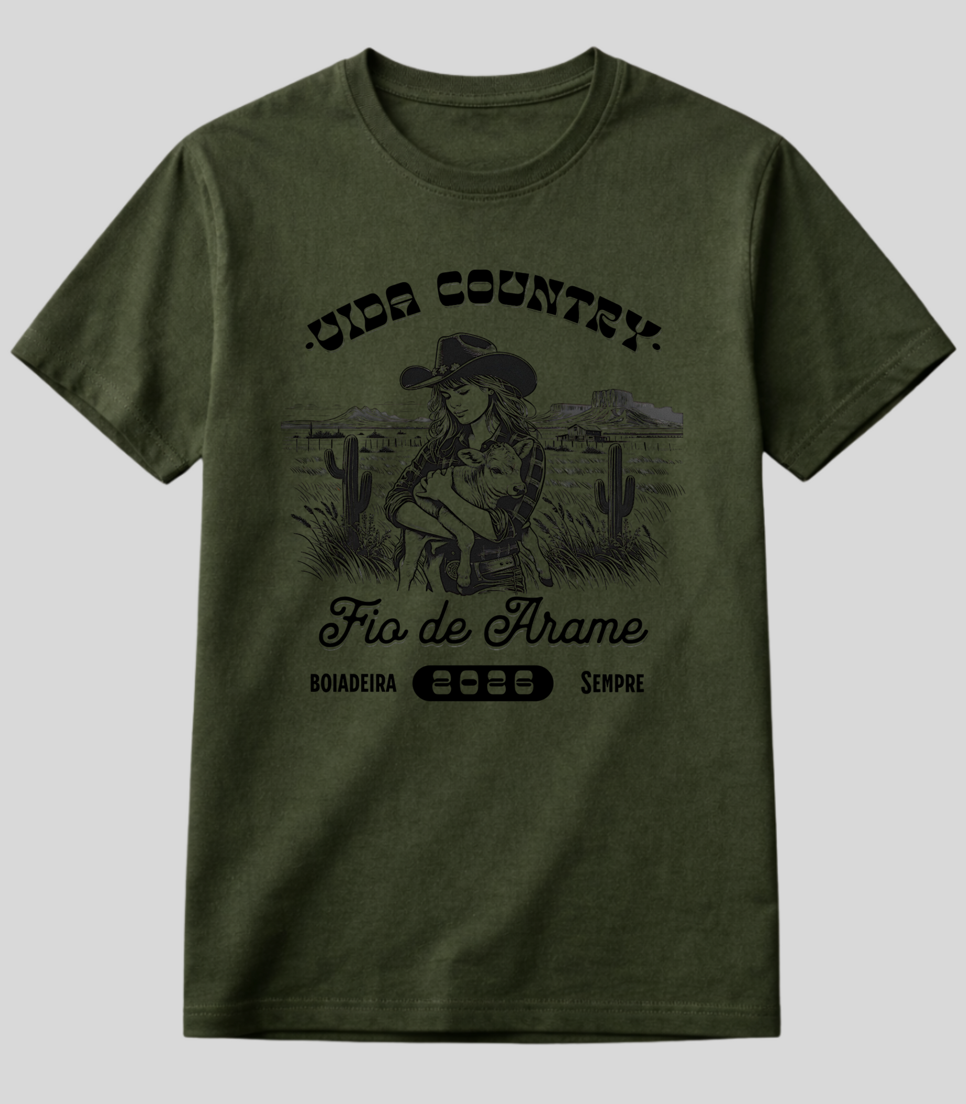 Camiseta Vida Country Estilo Fio de Arame
