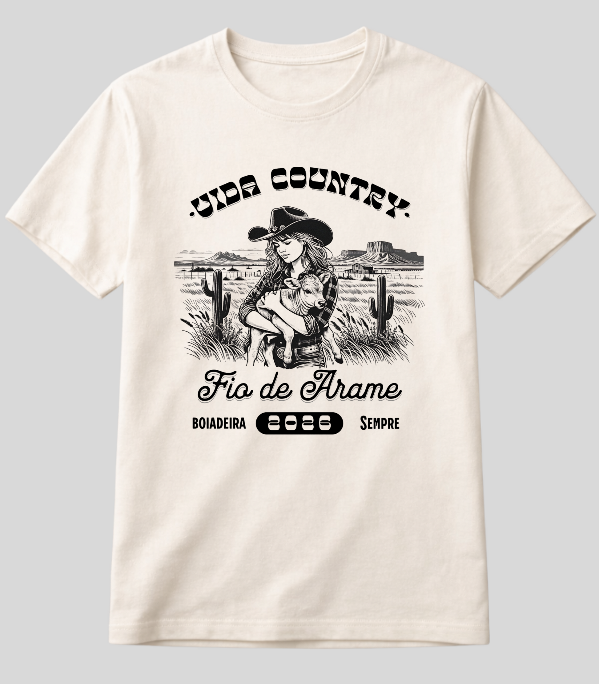 Camiseta Vida Country Estilo Fio de Arame