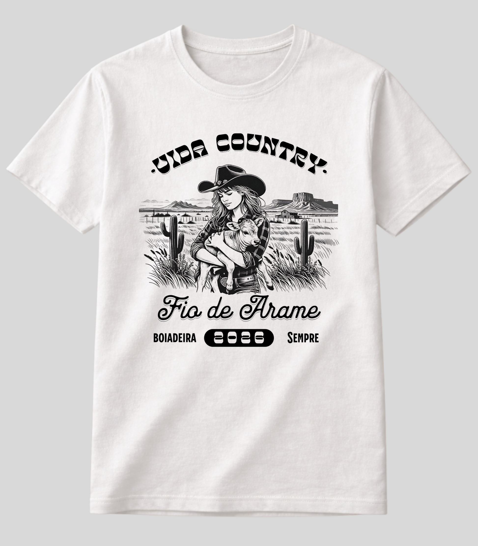 Camiseta Vida Country Estilo Fio de Arame
