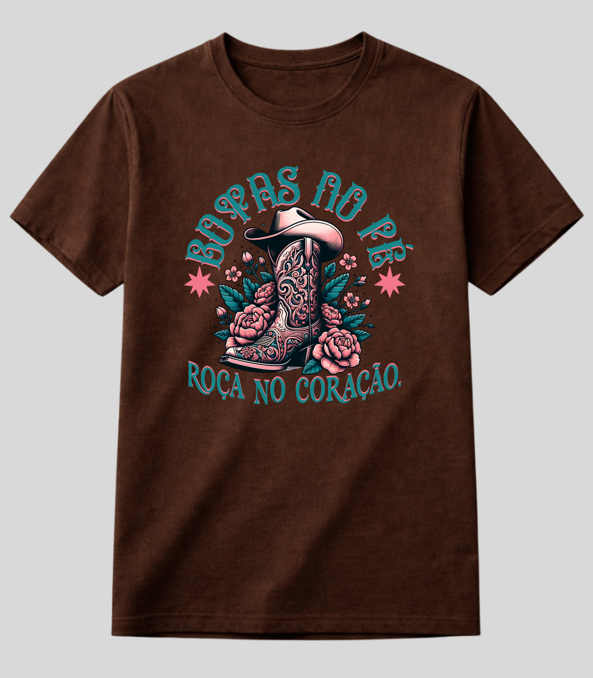 Camiseta Botas No Pé, Coração na Roça Fio de Arame
