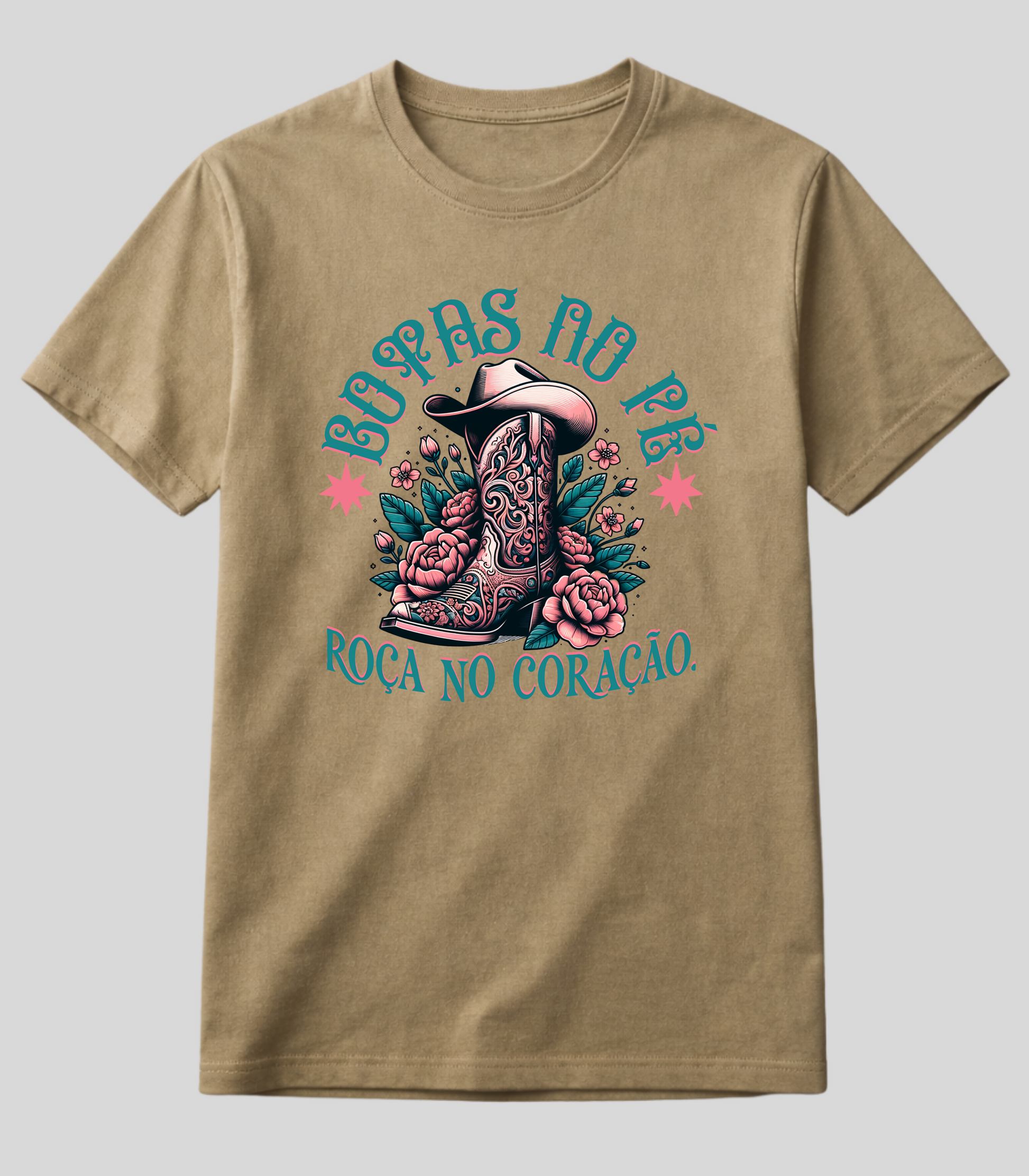 Camiseta Botas No Pé, Coração na Roça Fio de Arame
