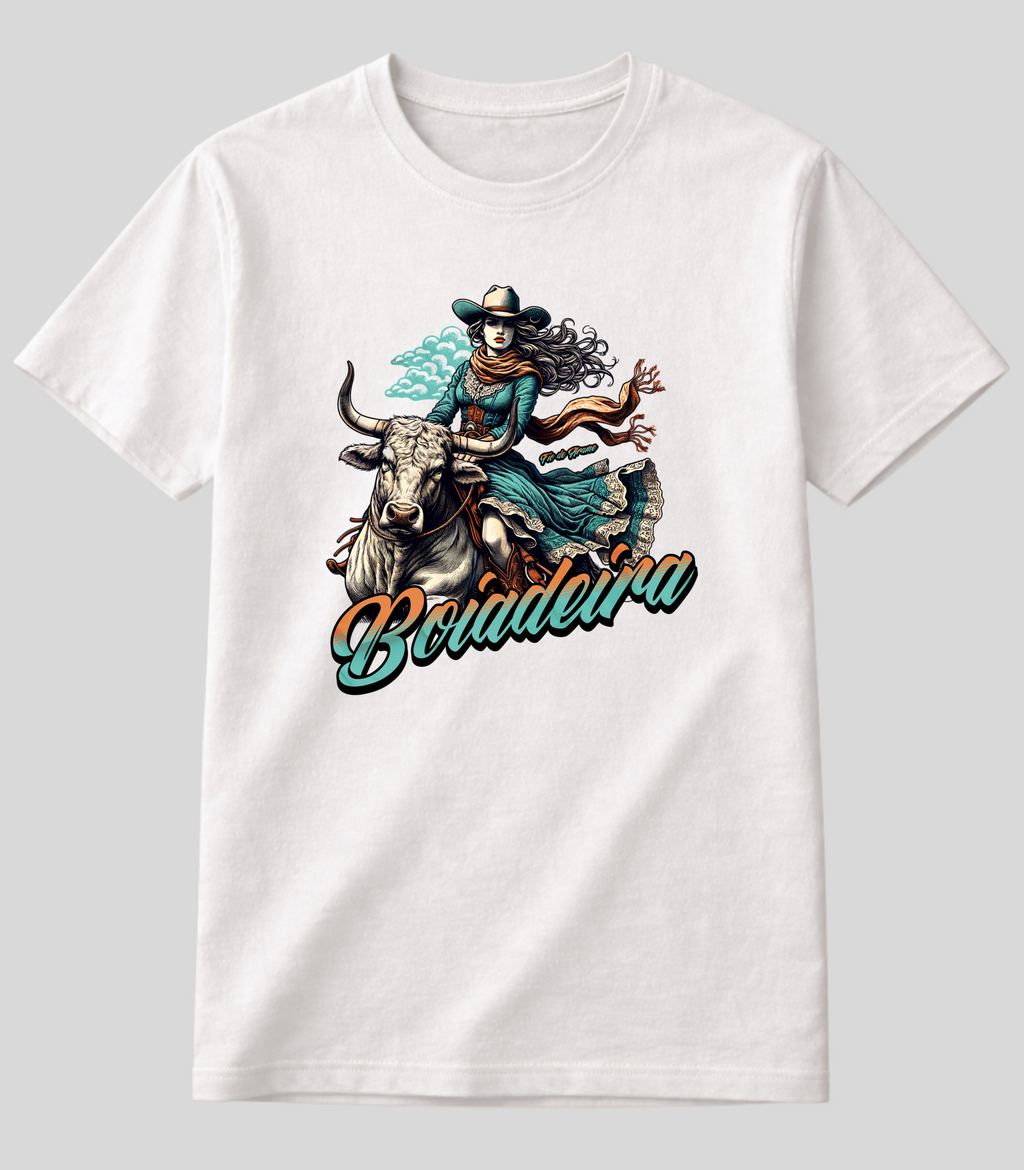 Camiseta Boiadeira e Touro Bravo Fio de arame