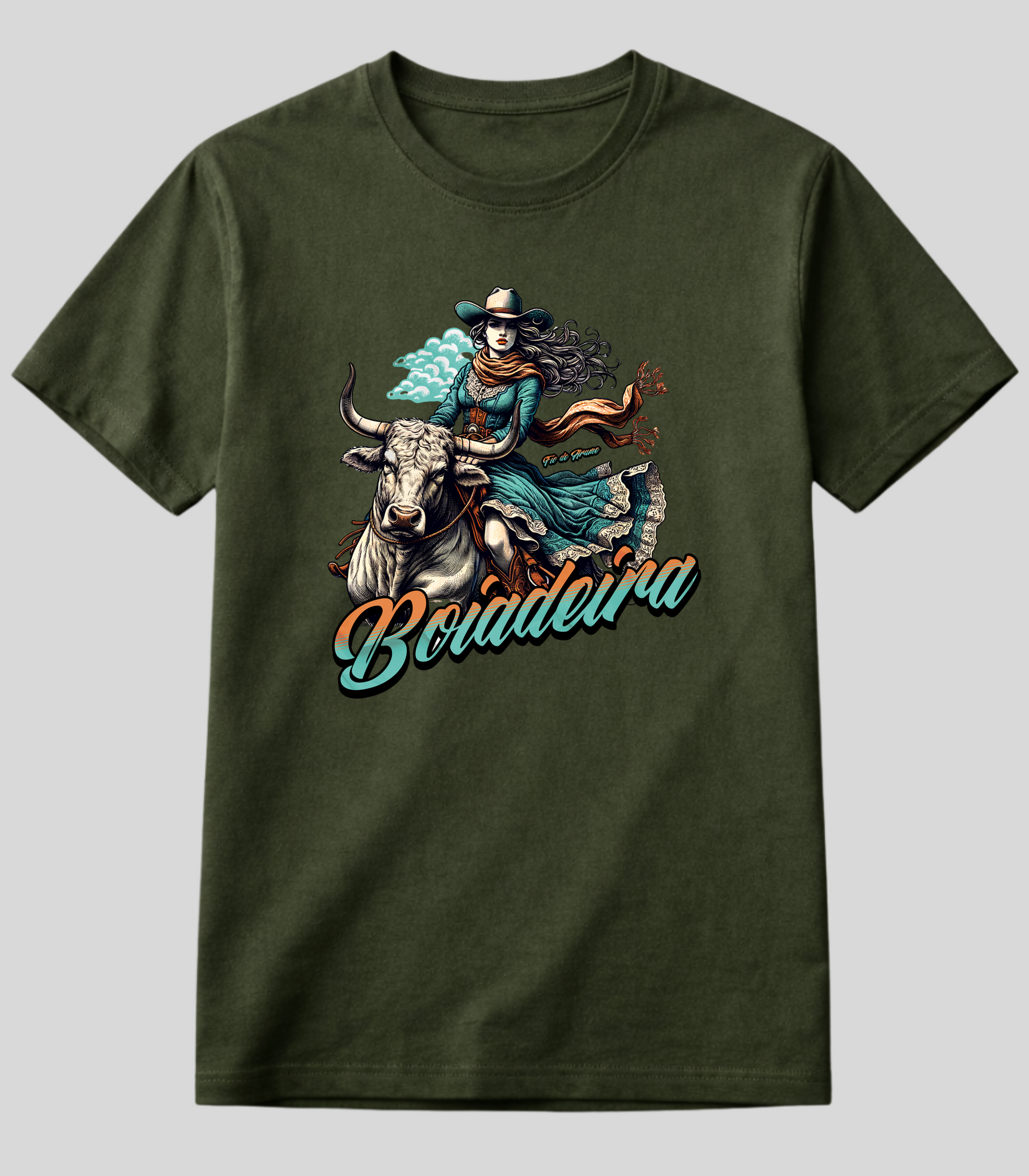 Camiseta Boiadeira e Touro Bravo Fio de arame