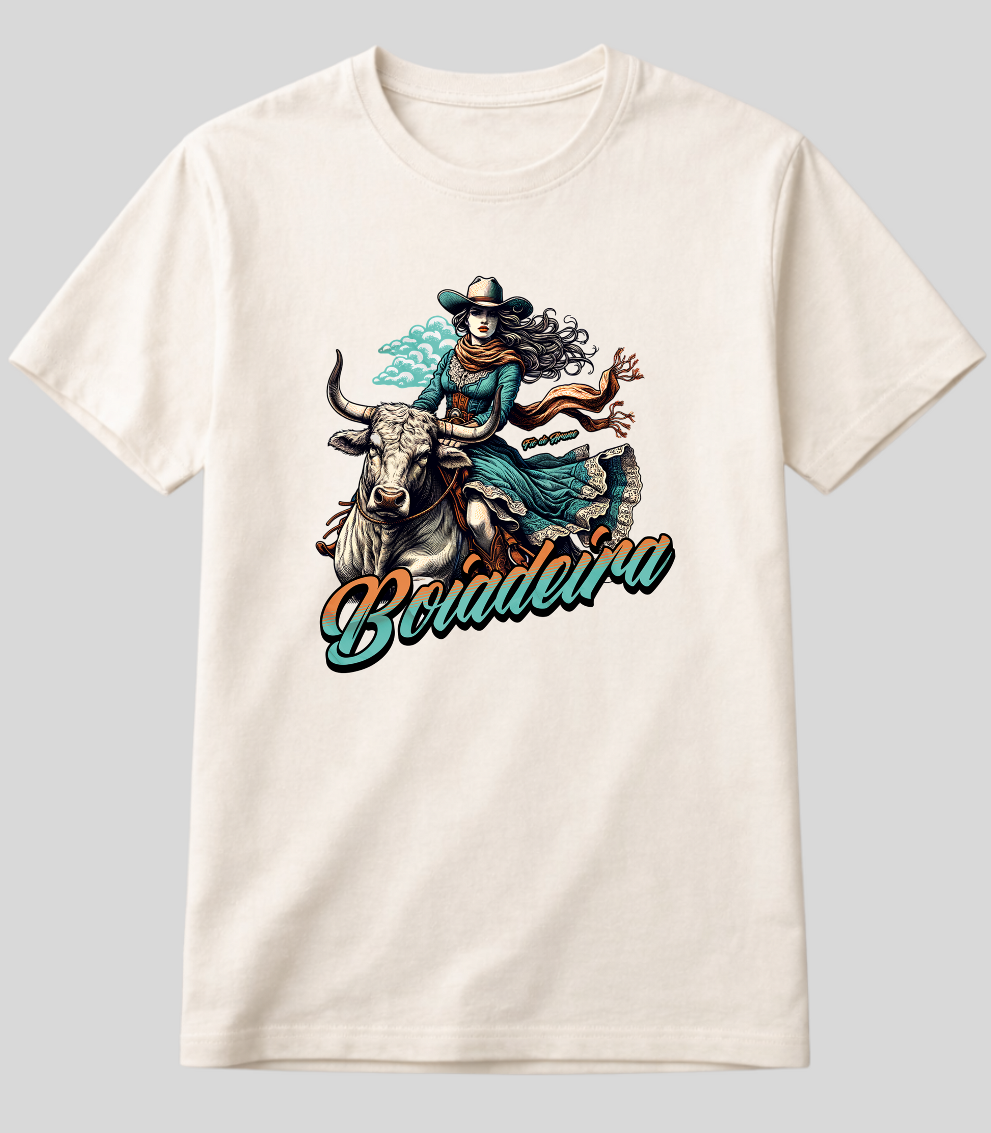 Camiseta Boiadeira e Touro Bravo Fio de arame