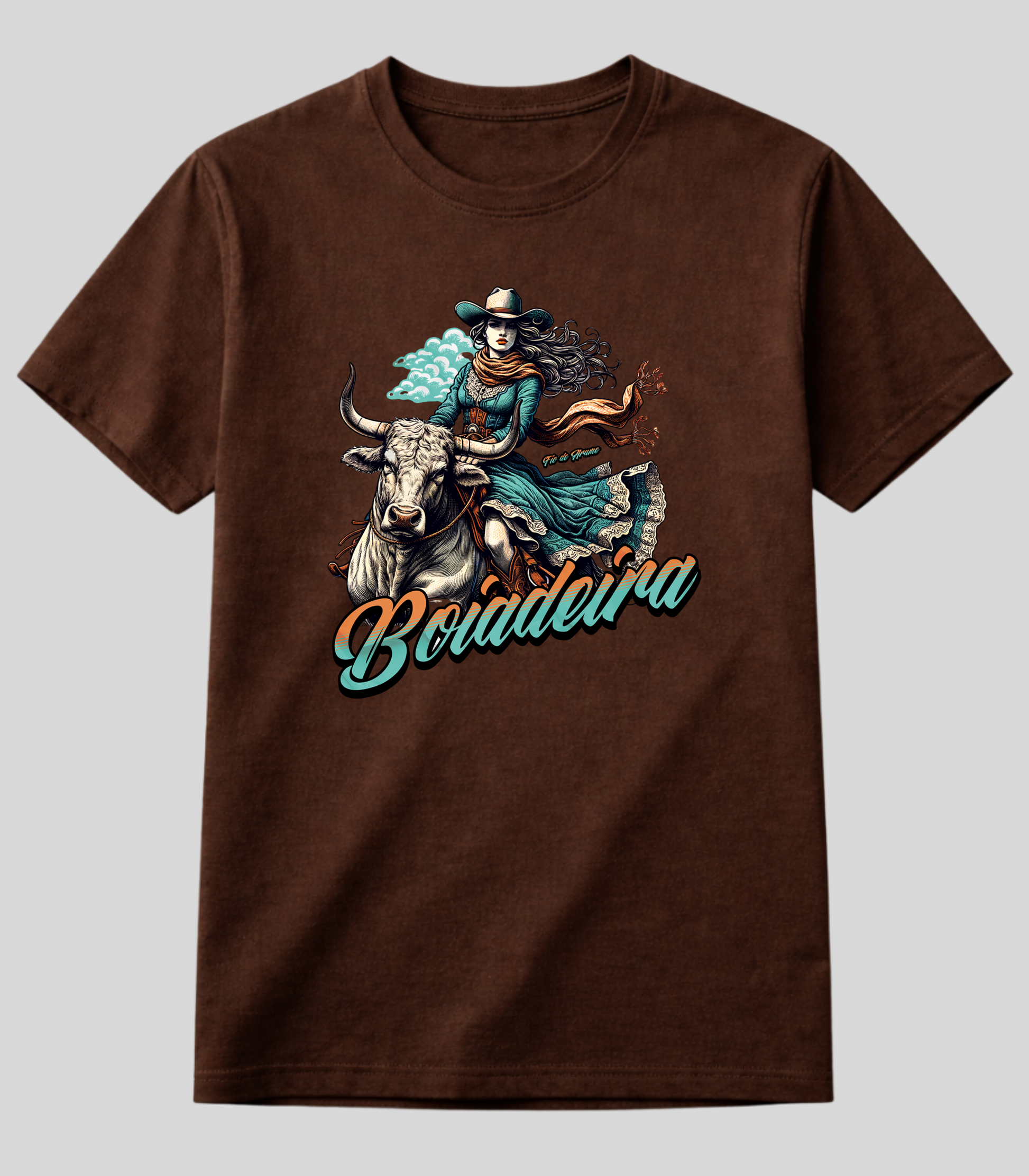 Camiseta Boiadeira e Touro Bravo Fio de arame