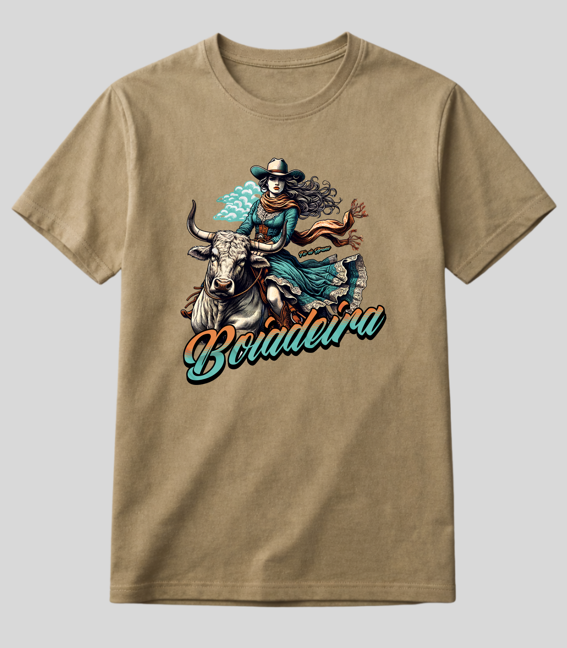 Camiseta Boiadeira e Touro Bravo Fio de arame