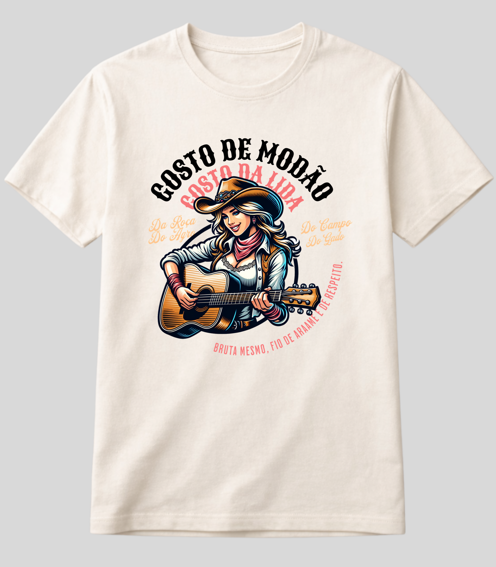 Camiseta Gosto de Modão Boiadeira Fio de Arame