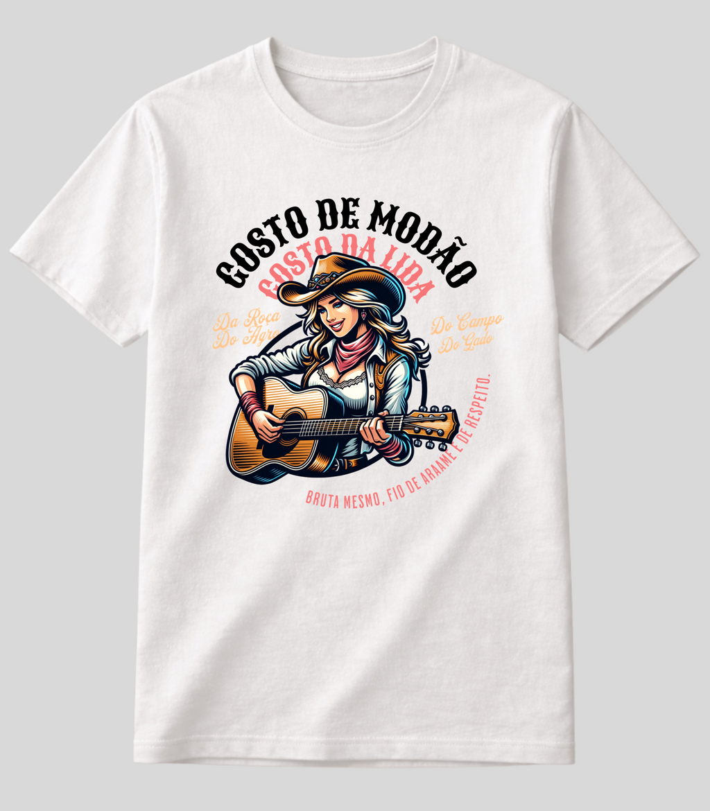 Camiseta Gosto de Modão Boiadeira Fio de Arame