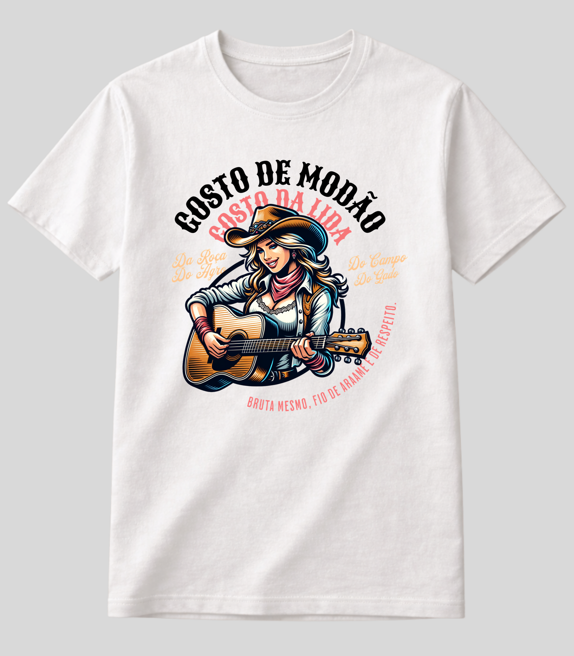 Camiseta Gosto de Modão Boiadeira Fio de Arame