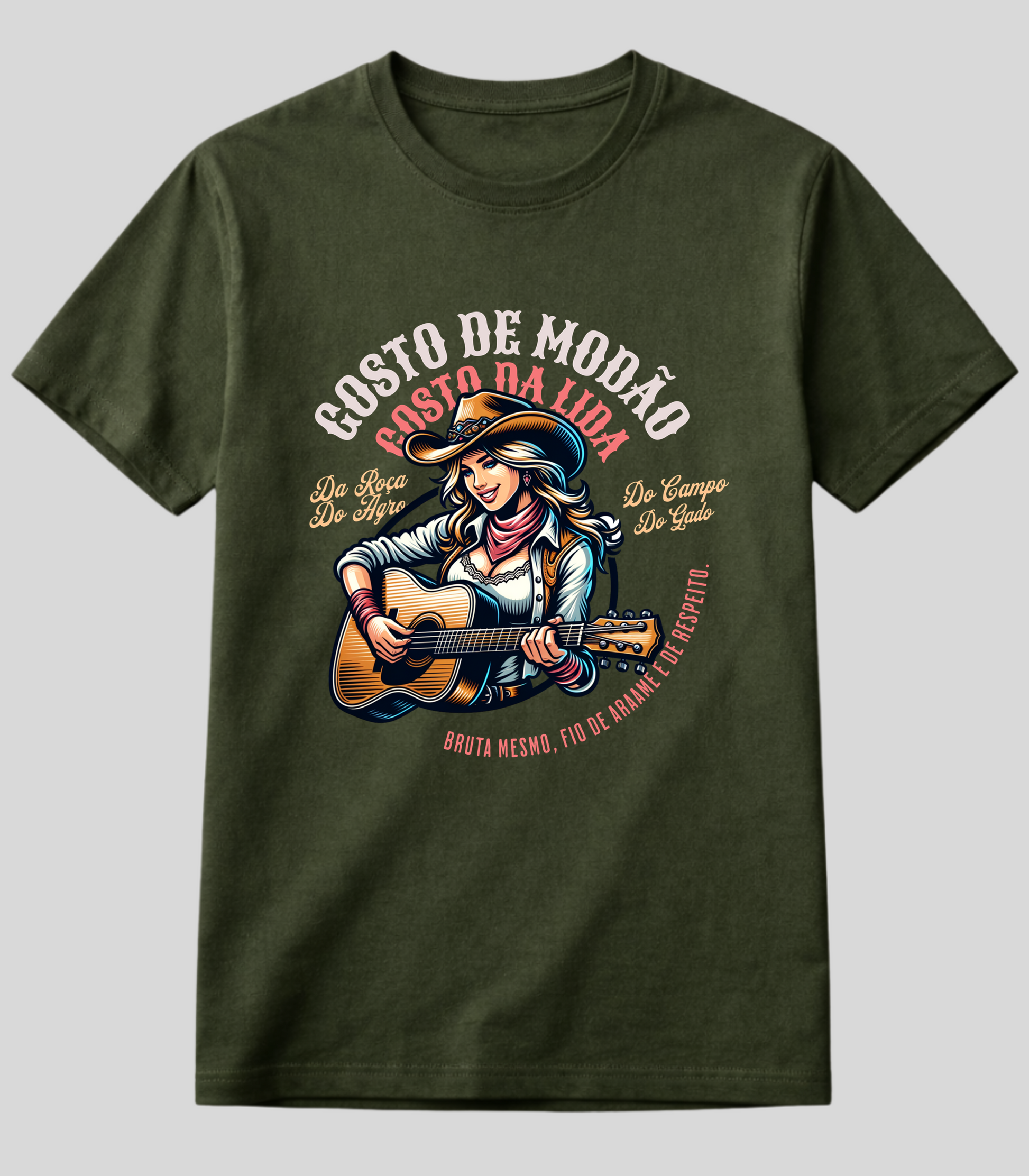 Camiseta Gosto de Modão Boiadeira Fio de Arame