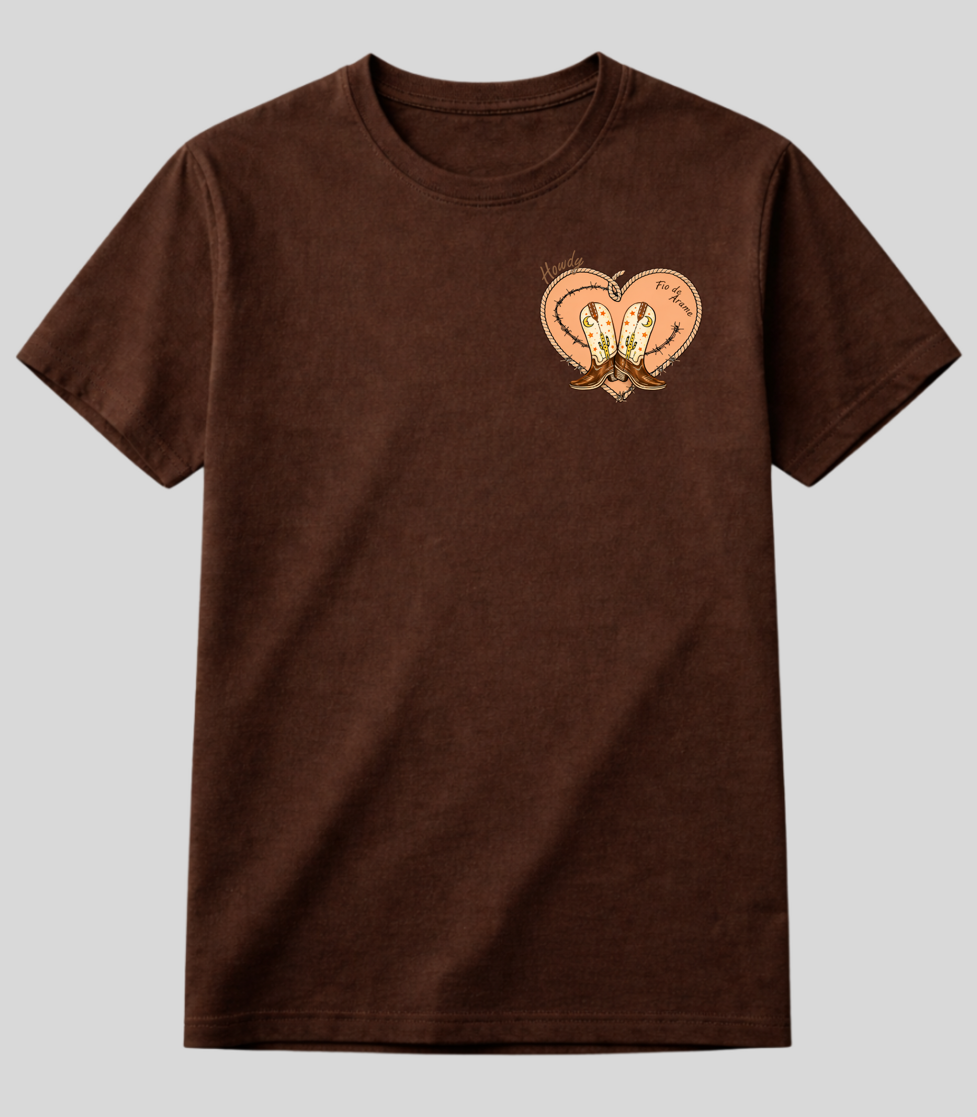 Camiseta Botas Texanas no Meu Coração Fio de Arame