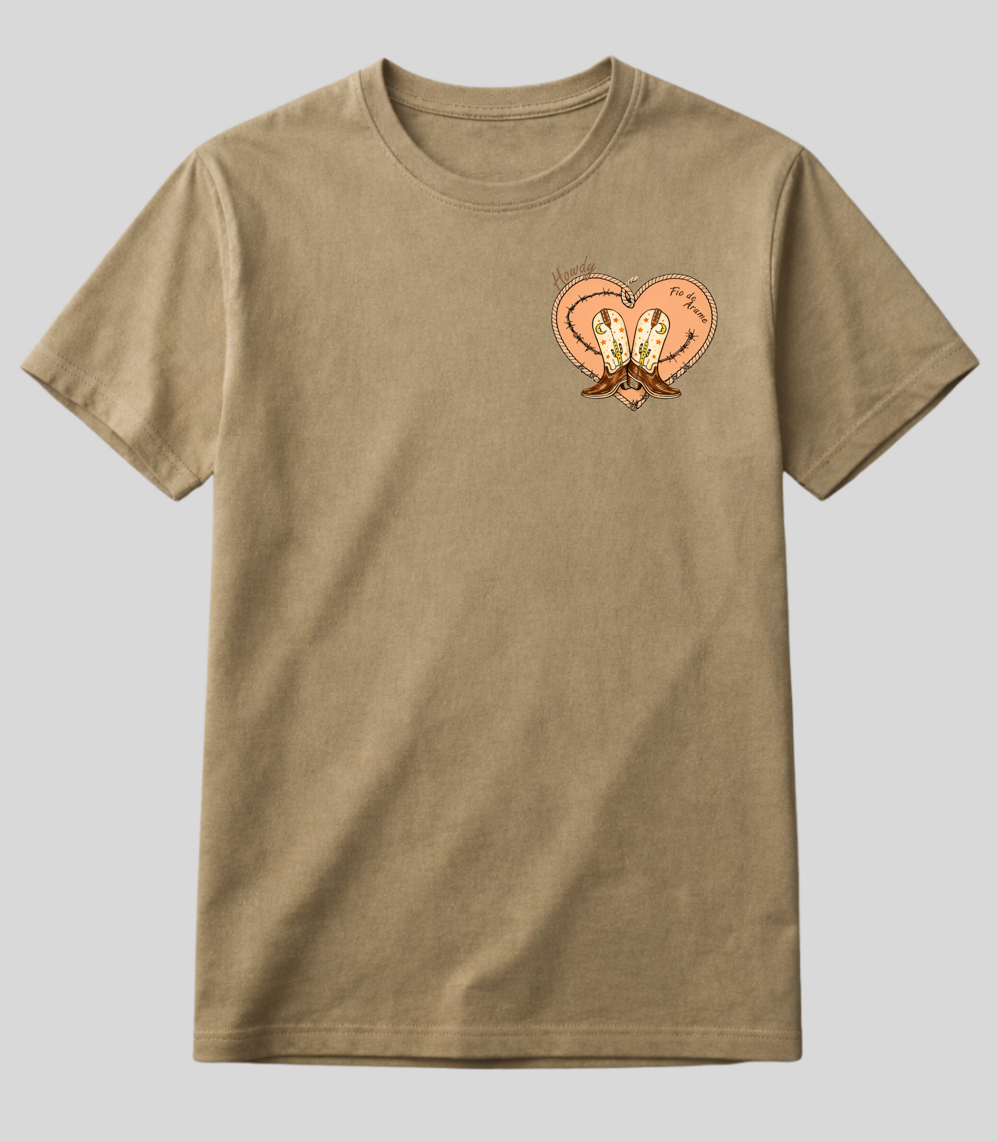 Camiseta Botas Texanas no Meu Coração Fio de Arame