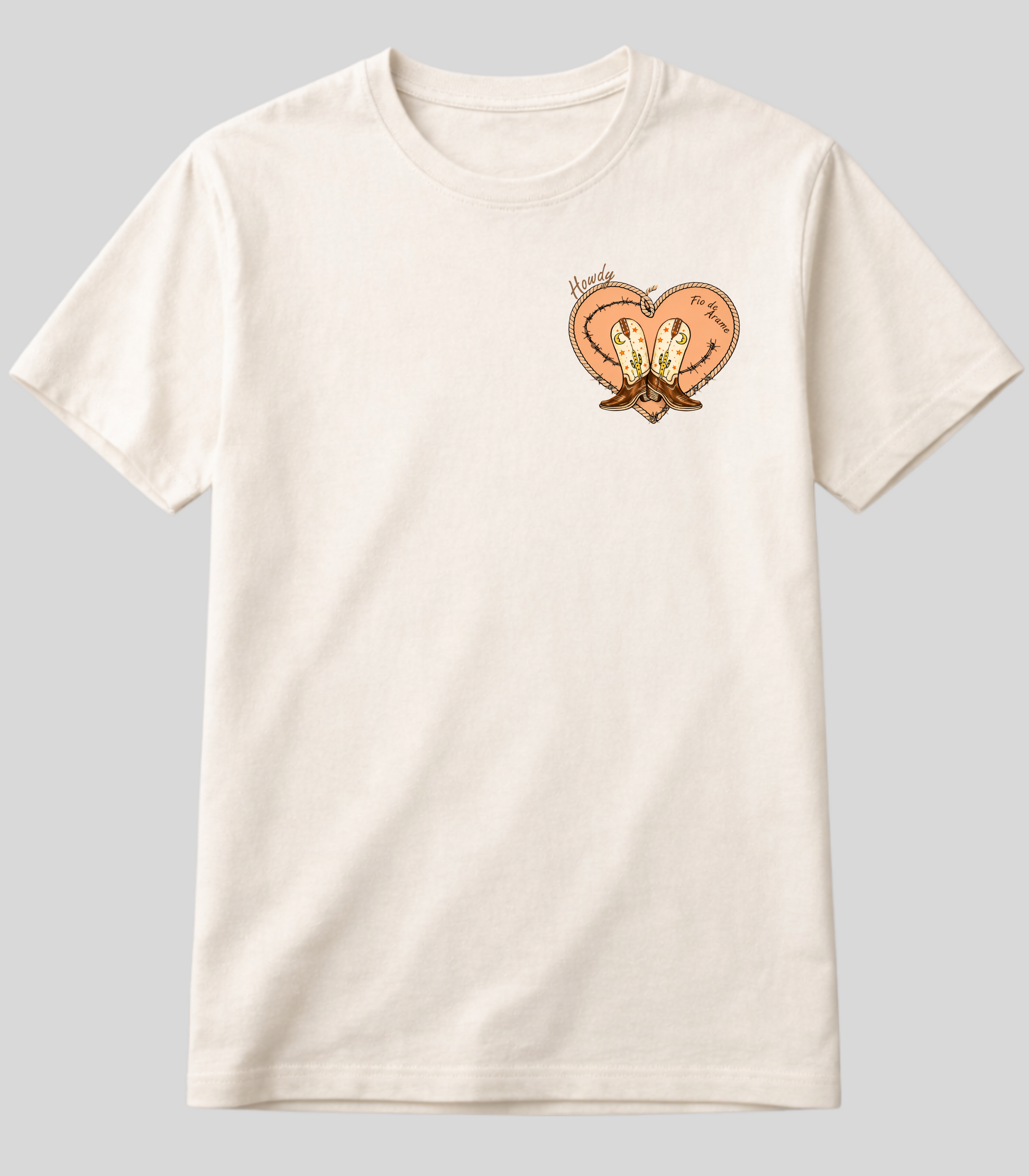 Camiseta Botas Texanas no Meu Coração Fio de Arame