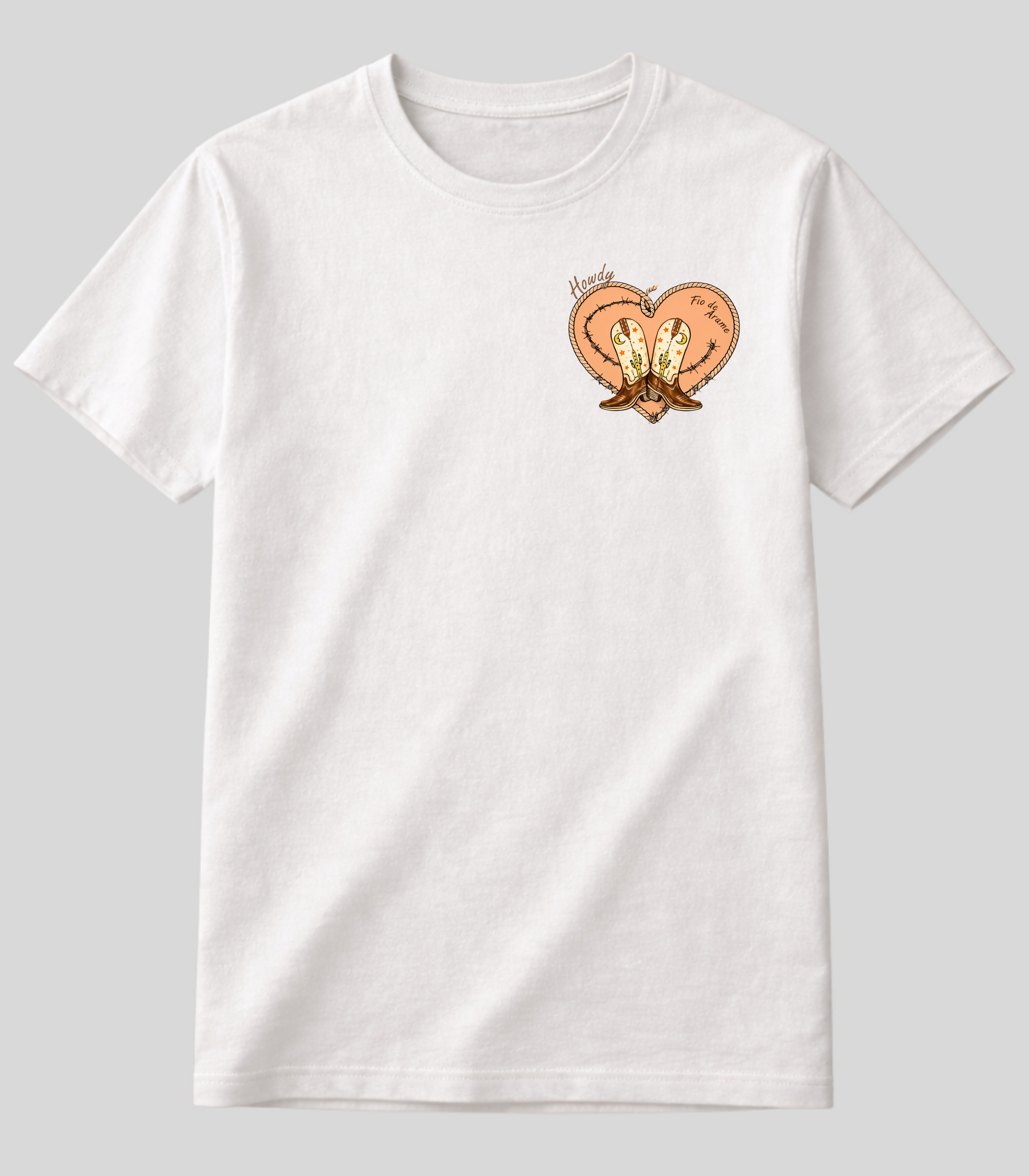Camiseta Botas Texanas no Meu Coração Fio de Arame