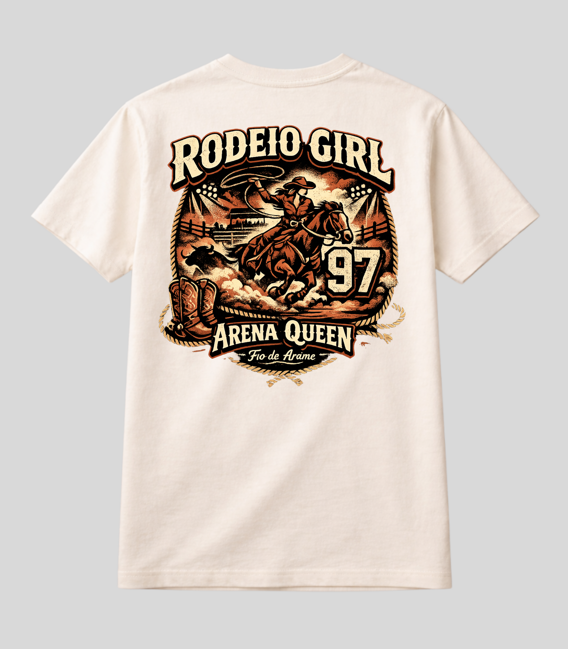 Camiseta Fio de Arame Rodeio Cowgirl Boiadeira