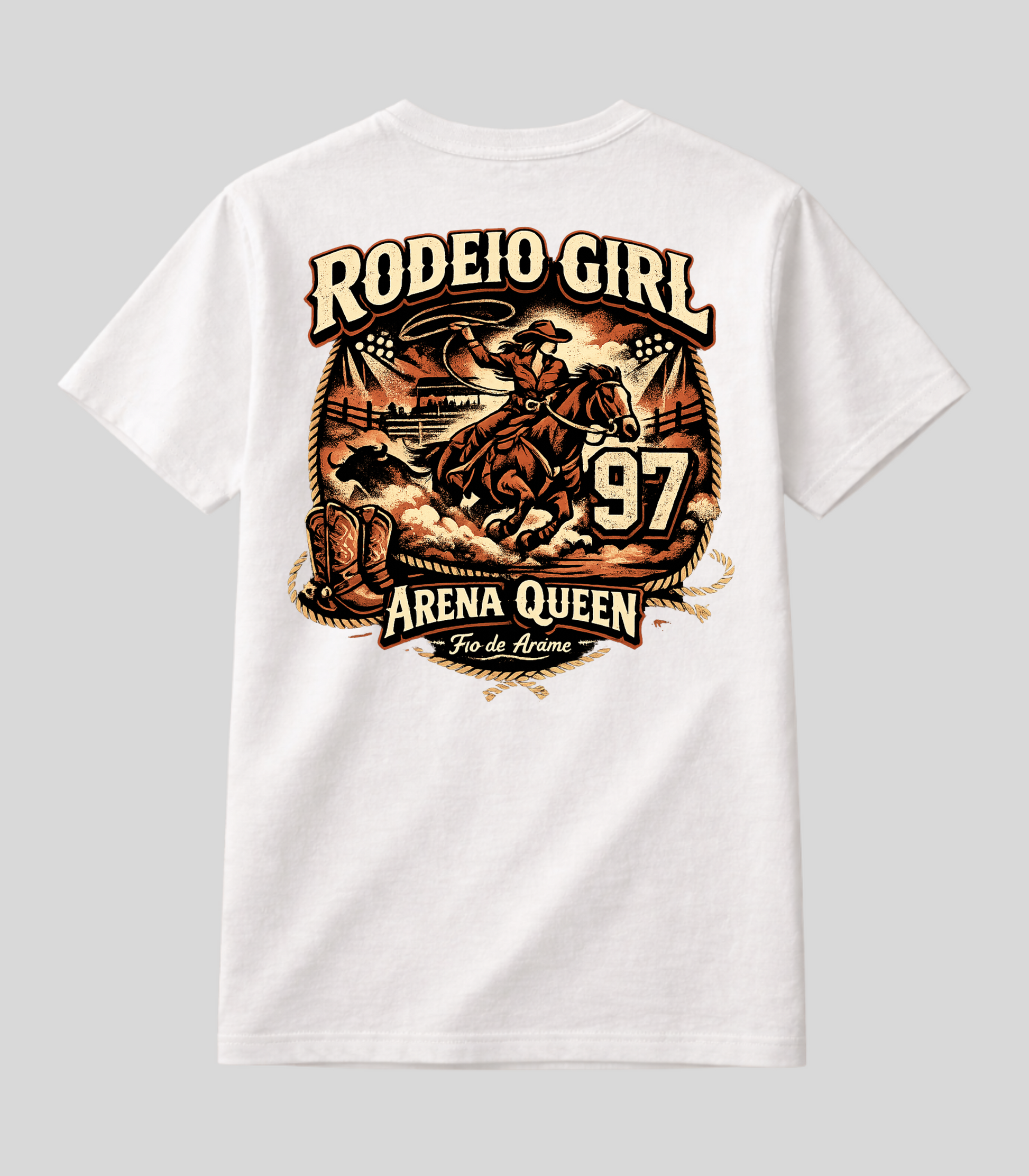 Camiseta Fio de Arame Rodeio Cowgirl Boiadeira
