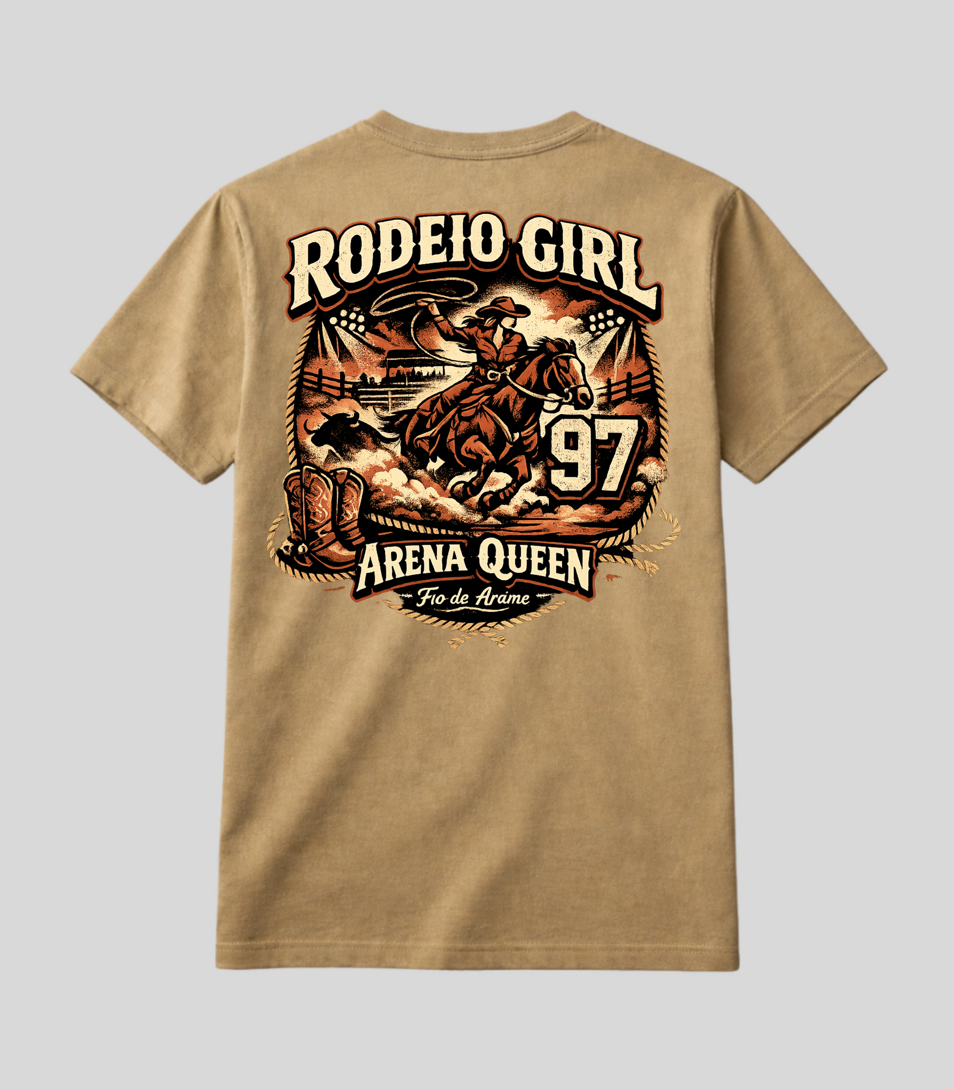 Camiseta Fio de Arame Rodeio Cowgirl Boiadeira