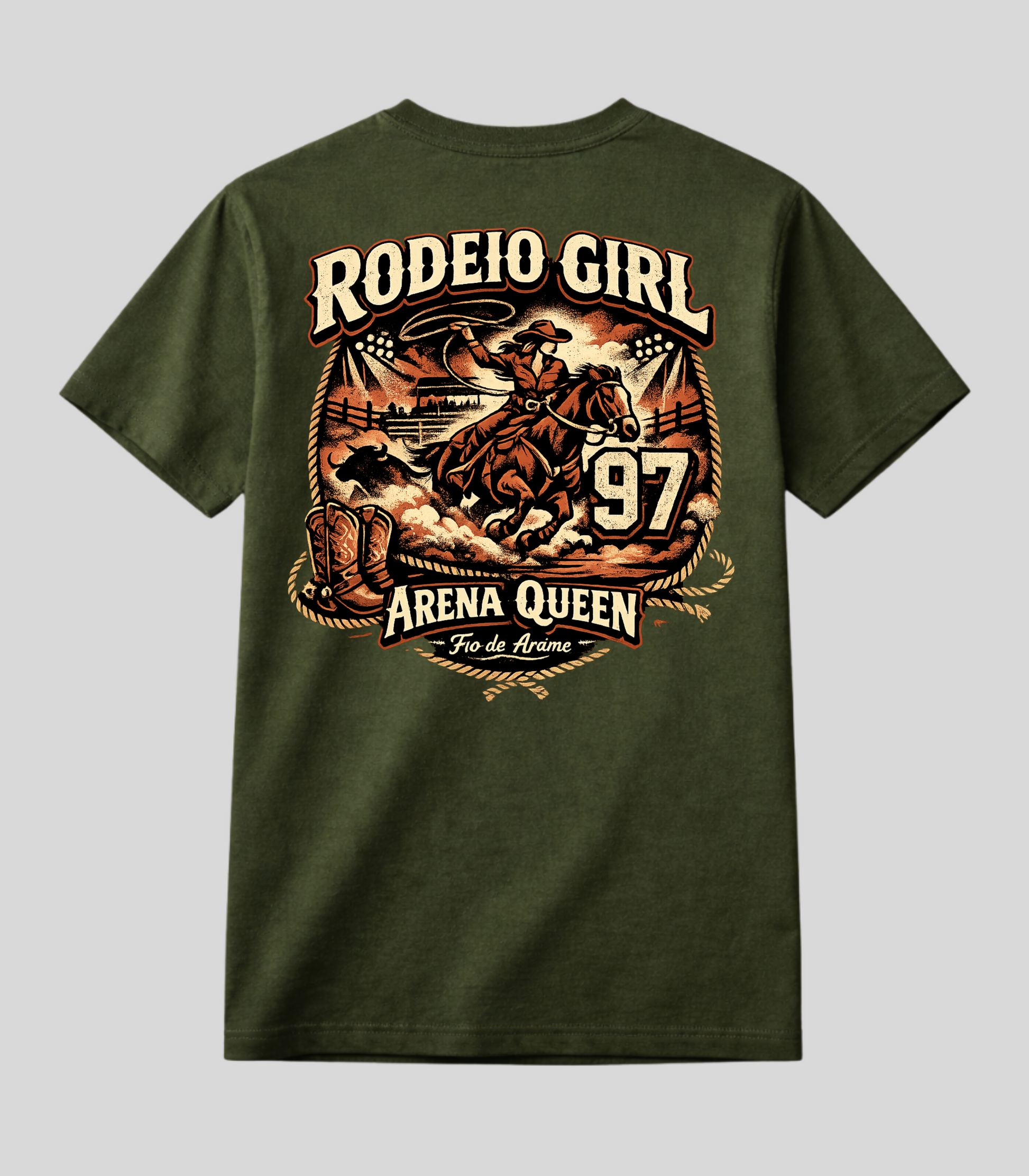 Camiseta Fio de Arame Rodeio Cowgirl Boiadeira