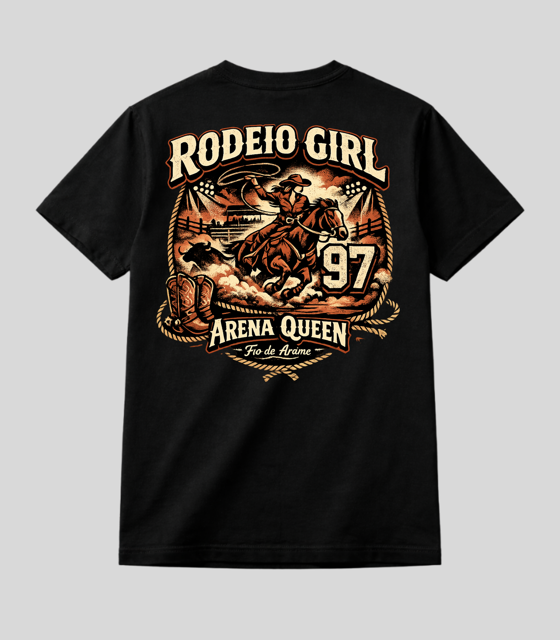 Camiseta Fio de Arame Rodeio Cowgirl Boiadeira