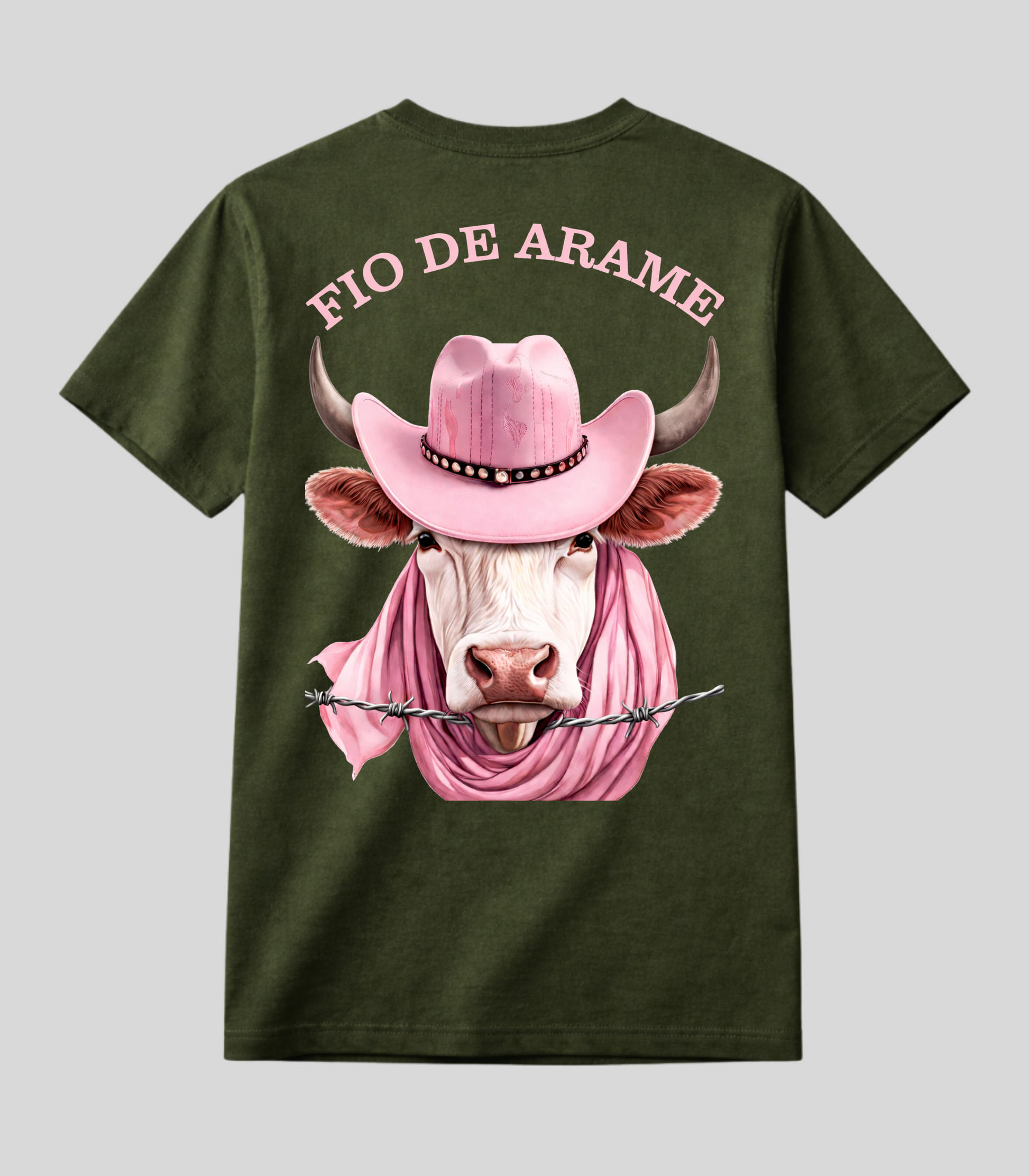 Camiseta Boiadeira Fio de Arame Boi Pink