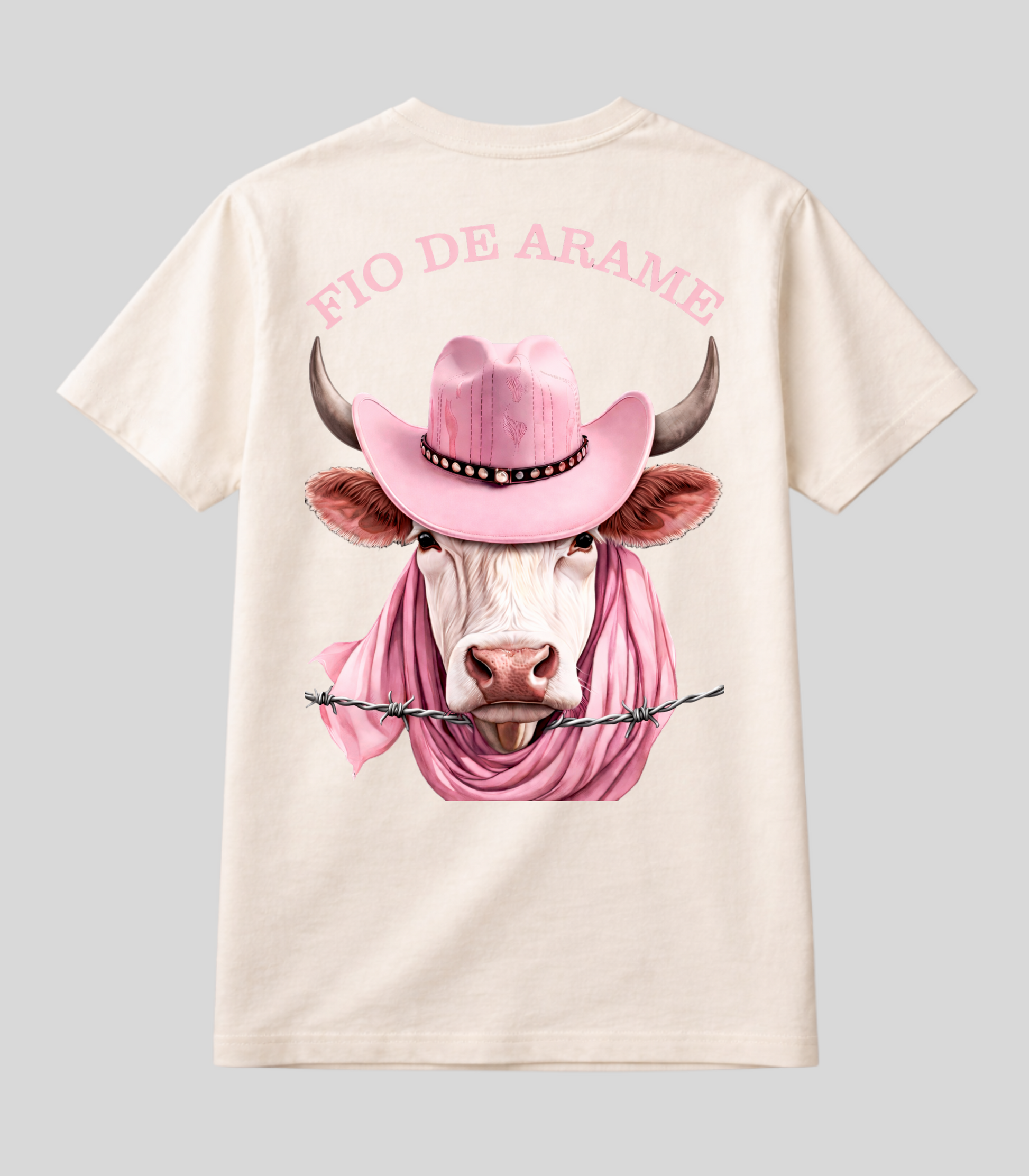 Camiseta Boiadeira Fio de Arame Boi Pink