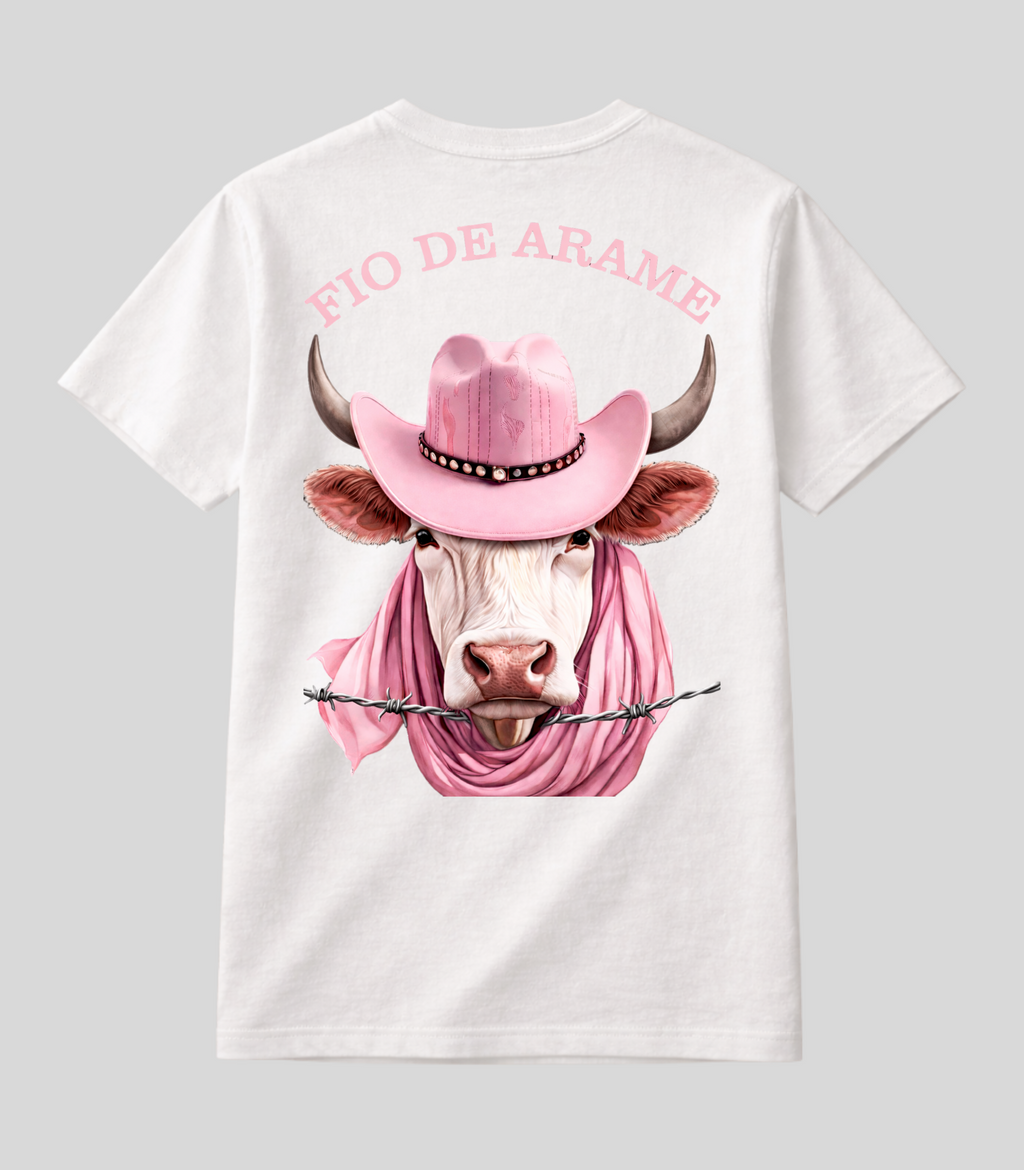 Camiseta Boiadeira Fio de Arame Boi Pink