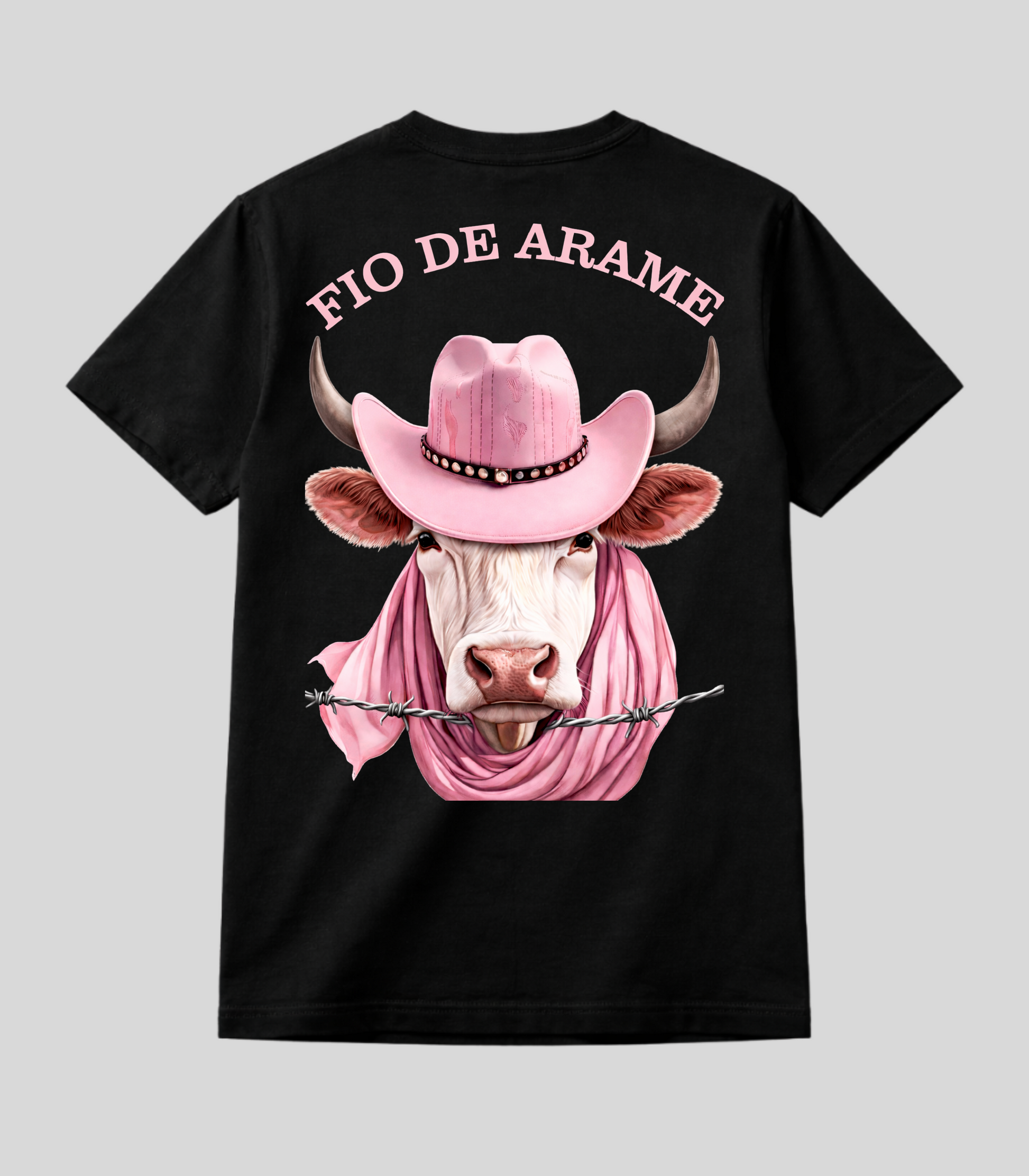Camiseta Boiadeira Fio de Arame Boi Pink