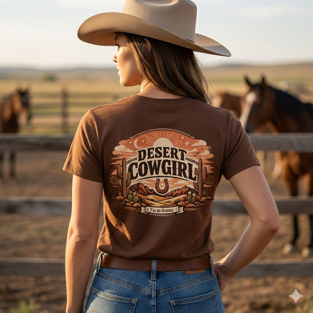 Camiseta Desert Cowgirl Fio de Arame